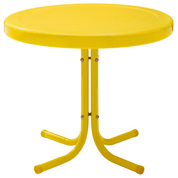 Retro Metal Side Table, Yellow