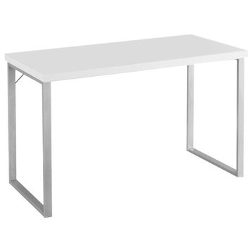 Computer Desk - 48"L / White / Silver Metal