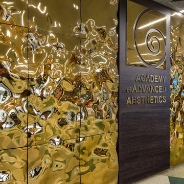 Aqua Gold High Wave titanium-infused glass panels