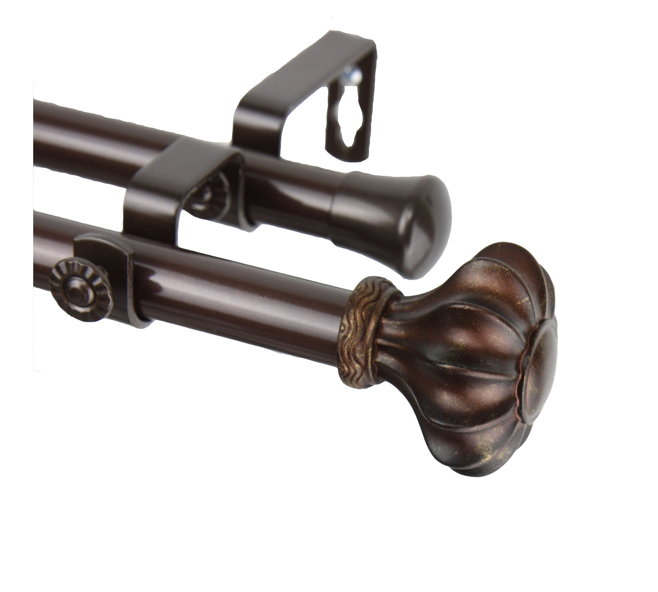 Maurice Double 13/16 inch dia. Curtain Rod, 28"-48" - Traditional