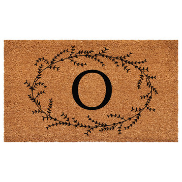 Calloway Mills Rustic Leaf Vine Monogrammed Doormat, 24"x48", Letter O