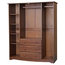 100% Solid Wood Family Wardrobe/Armoire, Mocha (All Shelves Sold Separately)