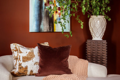 Transitional living room photo in Orange County