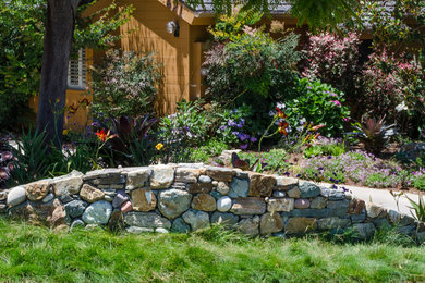 This is an example of a traditional drought-tolerant and partial sun front yard landscaping in San Diego.