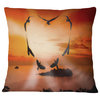 Crow Heart at Sunset Abstract Throw Pillow, 16"x16"