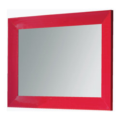Viena 43" 1/4 rectangular mirror. Rasperry. - Bathroom Mirrors