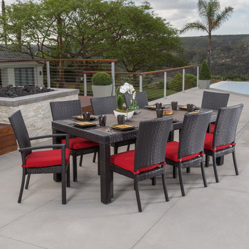 Deco™ 9pc Dining Set with Sunset Red Cushions by RST Brands™