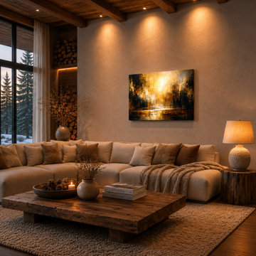 Amber Stillness – Modern Abstract Wall Art