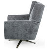 Contemporary Accent Chair, Swivel Function With Cushioned Seat & Wingback, Gray