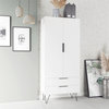 Manhattan Comfort Beekman 6 Shelves Engineered Wood Tall Cabinet in White