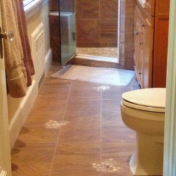 Sandstone & River Rock Master Bath