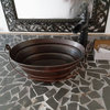 16" Aged Copper oval Copper Bucket Vessel Bathroom Sink with Drain