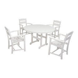 Polywood - Ivy Terrace Classics 5-Piece Dining Set, White - Outdoor Dining Sets
