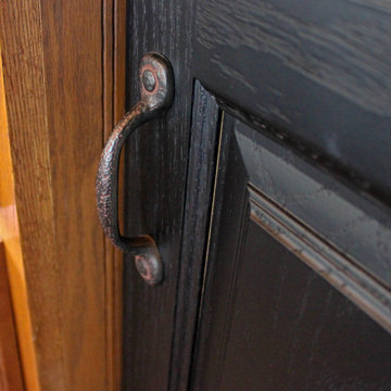 Oak Country Kitchen Update Reusing Existing Cabinetry and Adding Color Accent