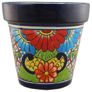 Mexican Ceramic Flower Pot Planter Folk Art Pottery Handmade Talavera 28