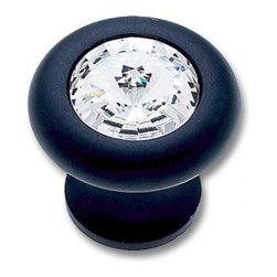 OIL RUBBED BRONZE FINISH 31\% LEADED CRYSTAL 30MM HALF-DIAMOND CUT KNOB - Cabinet And Drawer Knobs