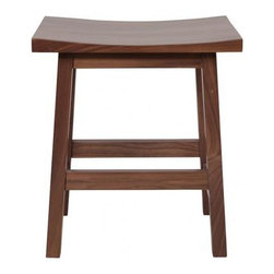 Mizu Bloc Short Stool Walnut - Vanity Stools And Benches