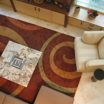 Sonoma CA residence - living room interior design and custom coffee table