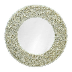 Round Clamrose Seashell Wall Mirror - Wall Mirrors