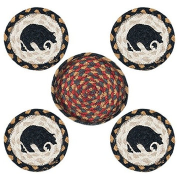 Black Bear Coasters, A Basket, 5"x5"