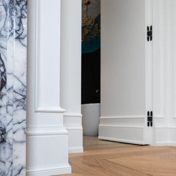 Luxury Full-Height Wainscoting with Applied Mouldings | Tampa Bay