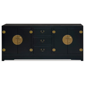 Matte Black Elmwood Chinese Grand Ming Sideboard - with FREE Inside Delivery