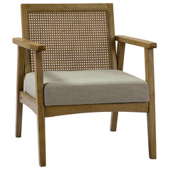 Elva Modern Armchair with Rattan - Midcentury - Armchairs And Accent Chairs  - by Karat Home | Houzz