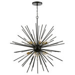Livex Lighting - Tribeca 13 Light Shiny Black With Polished Brass Accents XL Foyer Chandelier - The Tribeca extra large thirteen light foyer chandelier will become an attention-grabbing feature in your modern home decor. The shiny black finish with polished brass finish accents grace the design with elegance and charm, providing a traditional quality to the appearance. The iron pipe rods gives the pendant chandelier a sleek and attractive style.