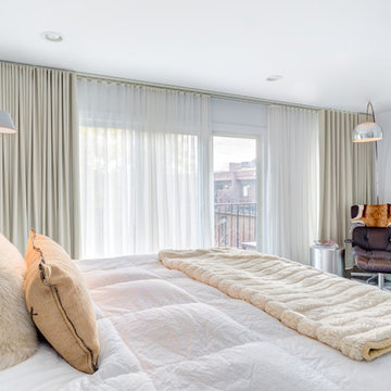 Wall to Wall Ripplefold Blackout Drapes and Sheers