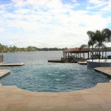 Custom Negative Edge Pool and Spa with Deck Jets
