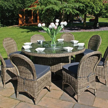 Mayfair 9-Piece Round Outdoor Dining Table Set