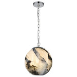 ELK HOME - ELK HOME D4490 Blue Planetary 1-Light Pendant In Blue Planet And Chrome - ELK HOME D4490 Blue Planetary 1-Light Pendant in Blue Planet and Chrome with a Hand-formed Glass Orb. Item Collection: Blue Planetary. Item Style: Transitional. Item Finish: Blue Planet, Chrome, Chrome. Primary Color: Multi. Item Materials: Glass, Metal. Dimension(in): 12(W) x 12(Depth) x 12(H) x 12(Dia). Bulb: (1)60W A19 E26 Medium Base(Not Included), Non-Dimmable. Voltage: 120. Backplate Canopy Dimensions(in): 5 Dia. Shade Glass Description: Hand-formed Glass Orbs. Shade Glass Finish: Blue Planet. Shade Glass Materials: Glass. Shade Glass Dimension(in): 10(Shade Height). Shade Shape: Orb(Shade Height). Cord Color: Clear(Shade Height). Cord Length: 72(Shade Height). Chain Length: 72(Shade Height). Safety Rating: UL/CUL.