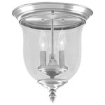Livex Lighting - Legacy Ceiling Mount, Brushed Nickel - The Legacy collection offers a chic update to traditional style lighting. This flushmount light design comes in a beautiful brushed nickel finish with a traditional glass bell jar adding style.