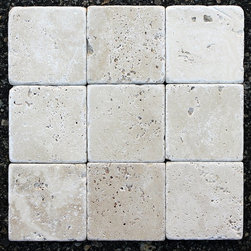 4x4 Light Travertine Tumbled Collection - Home Decor