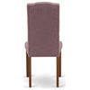 Celina Parson Chair With Mahogany Leg and Linen Fabric Dahlia, Set of 2