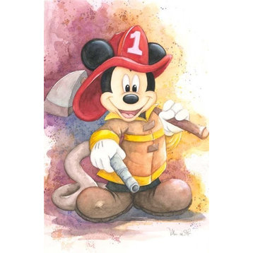 Disney Fine Art Fireman Mickey by Michelle St Laurent