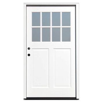 42"x80" Cottage Prefinished White Prehung Exterior Front Door, Right Hand