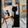 Black Cat is Painting