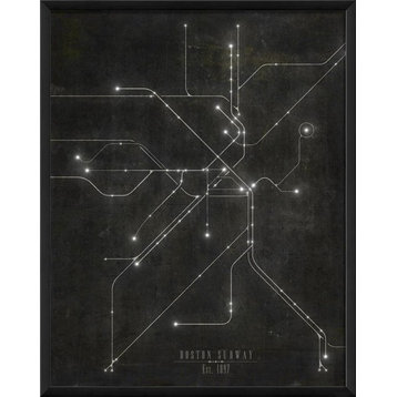 Boston Subway Framed Map