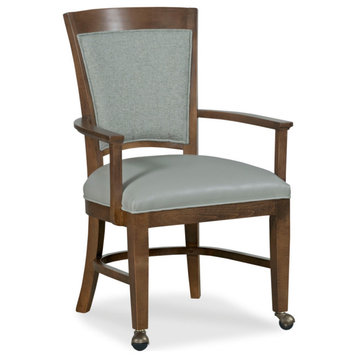 Jefferson Arm Chair, 9953 Midnight Fabric, Finish: Walnut
