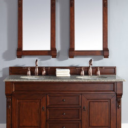 60 inch Country Oak Double Bathroom Vanity Optional Countertops - Bathroom Vanities And Sink Consoles
