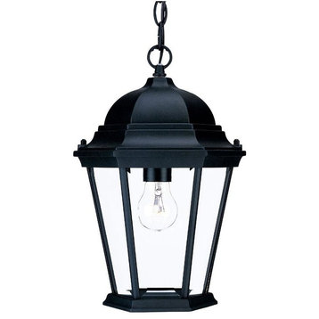 One Light Matte Black Hanging Lantern