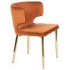 The Rhea Dining Chair, Velvet, Set of 2, Amber