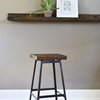 Reclaimed Stool, Salvaged Barn Wood And Industrial Steel, 30x16x16, Antique Oak