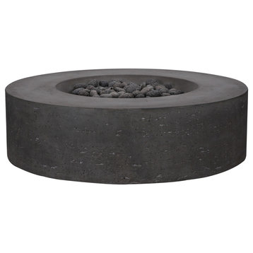 Pyromania Genesis Concrete Round Fire Table, 41", Charcoal Gray, Propane