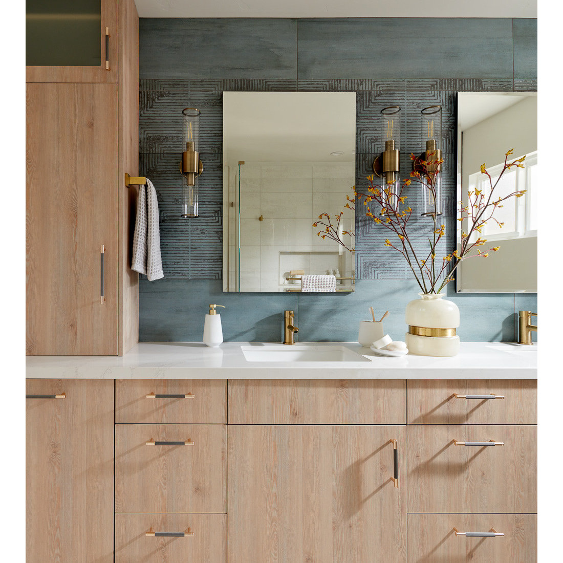 Blue Textured Master Bath