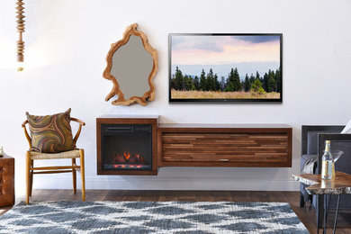 Wall Mount Fireplace Floating TV Stand