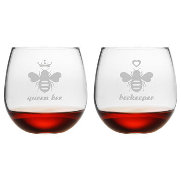 The Hive 2-Piece Stemless Wine Glass Set