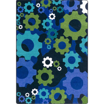 Shifting Gears 5'4" X 7'8" Area Rug, Color Violet