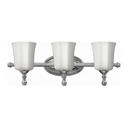 Chrome Finish Hinkley Shelly 3 Light Bathroom Lighting - Lighting
